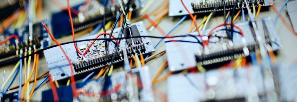 Microchips waiting to be soldered on production line